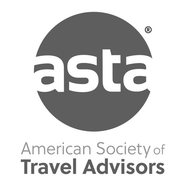 Logo of the American Society of Travel Advisors (ASTA) featuring the acronym "asta" in green and the full name below in gray, representing a professional organization for travel advisors.